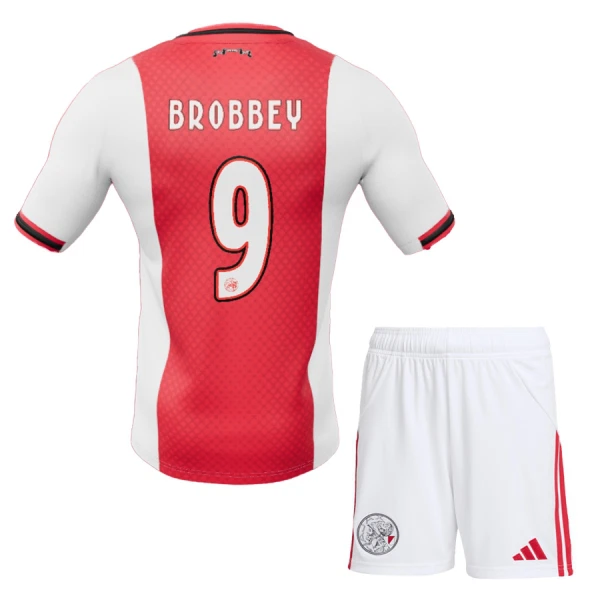 Camisolas Ajax Amsterdam Brobbey 9 Criança Equipamento Principal 25/26 Camisolas Ajax Amsterdam Brobbey 9 Criança Equipamento Principal 25/26