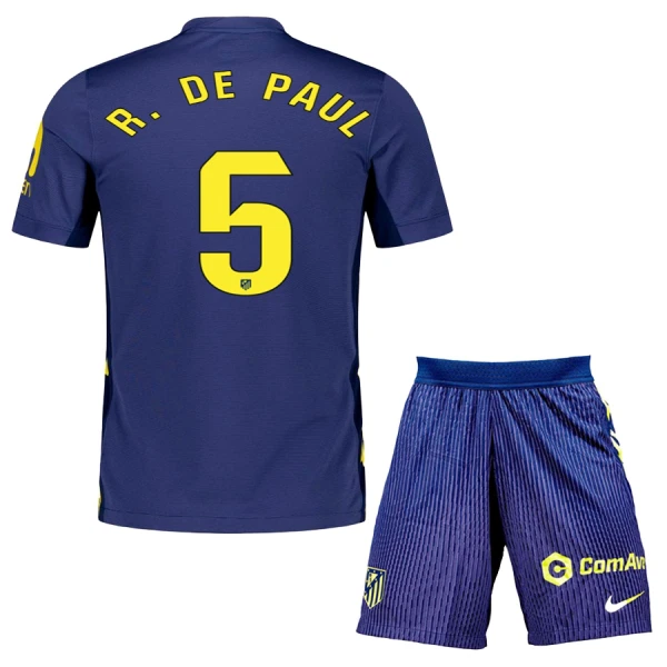 Camisolas Atlético Madrid Rodrigo de Paul 5 Criança Equipamento Alternativo 25/26 Camisolas Atlético Madrid Rodrigo de Paul 5 Criança Equipamento Alternativo 25/26