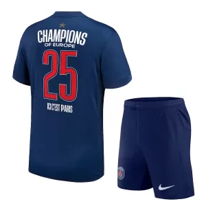 Camisolas Paris Saint-Germain 1 Star Champions of Europe Criança Equipamento Principal 24/25