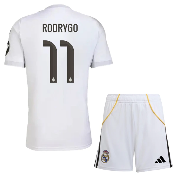 Camisolas Real Madrid Rodrygo Goes 11 Criança Equipamento Principal 25/26 Camisolas Real Madrid Rodrygo Goes 11 Criança Equipamento Principal 25/26