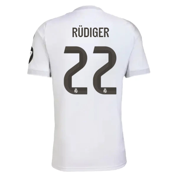 Camisolas Real Madrid Rudiger 22 Equipamento Principal 25/26 Camisolas Real Madrid Rudiger 22 Equipamento Principal 25/26