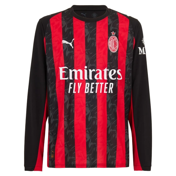 Camisolas AC Milan Equipamento Principal 25/26 Manga Comprida Camisolas AC Milan Equipamento Principal 25/26 Manga Comprida