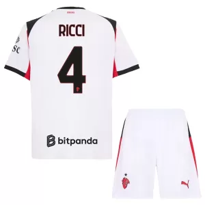 Camisolas AC Milan Ricci 4 Criança Equipamento Alternativo 25/26