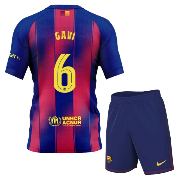Camisolas FC Barcelona Gavi 6 Criança Equipamento Principal 25/26 Camisolas FC Barcelona Gavi 6 Criança Equipamento Principal 25/26