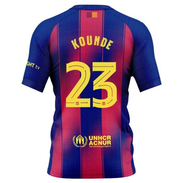Camisolas FC Barcelona Kounde 23 Equipamento Principal 25/26 Camisolas FC Barcelona Kounde 23 Equipamento Principal 25/26