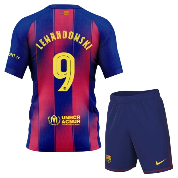 Camisolas FC Barcelona Robert Lewandowski 9 Criança Equipamento Principal 25/26 Camisolas FC Barcelona Robert Lewandowski 9 Criança Equipamento Principal 25/26
