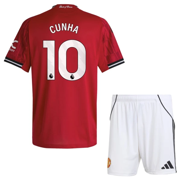 Camisolas Manchester United Cunha 10 Criança Equipamento Principal 25/26