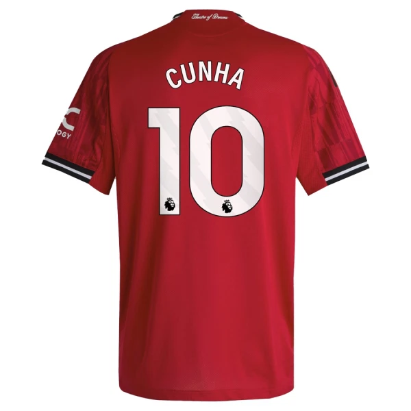 Camisolas Manchester United Cunha 10 Criança Equipamento Principal 25/26