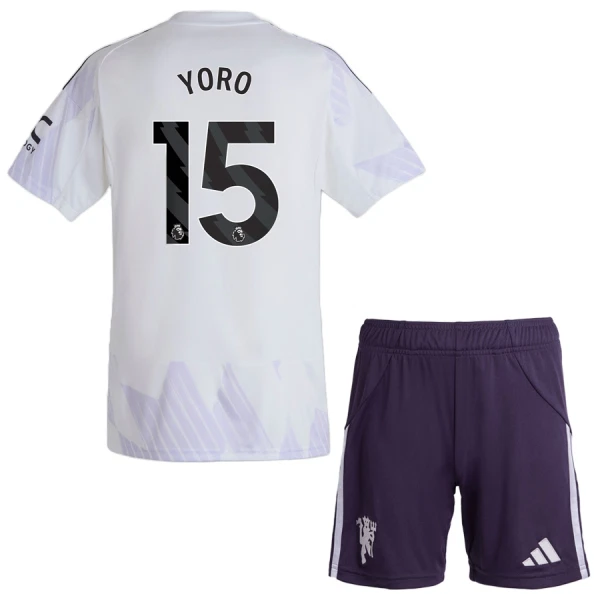 Camisolas Manchester United Yoro 15 Criança Equipamento Alternativo 25/26