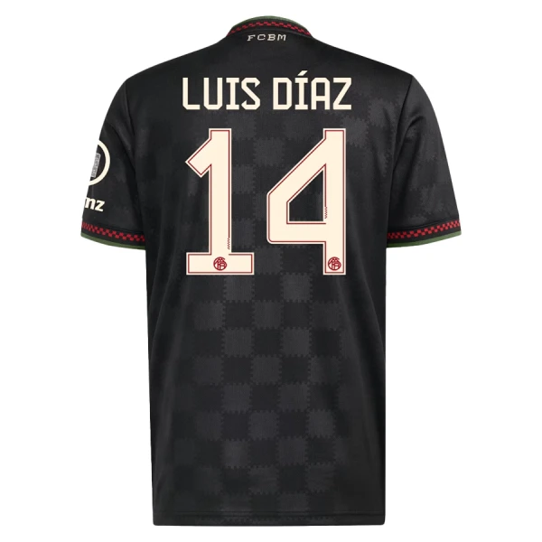 Camisolas FC Bayern de Munique Luis Díaz 14 Criança Equipamento Terceiro 25/26