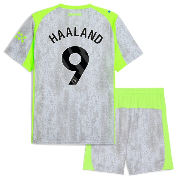 Camisolas Manchester City Erling Haaland 9 Criança Equipamento Terceiro 25/26 Camisolas Manchester City Erling Haaland 9 Criança Equipamento Terceiro 25/26