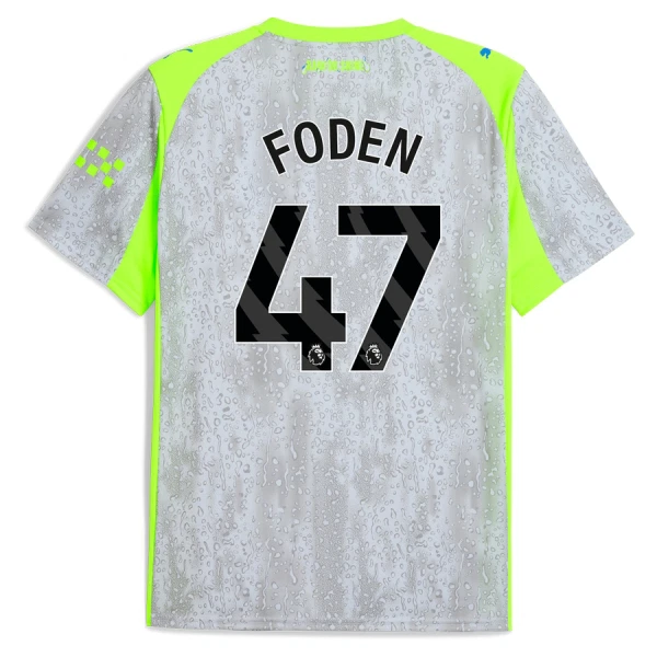 Camisolas Manchester City Phil Foden 47 Equipamento Terceiro 25/26 Camisolas Manchester City Phil Foden 47 Equipamento Terceiro 25/26