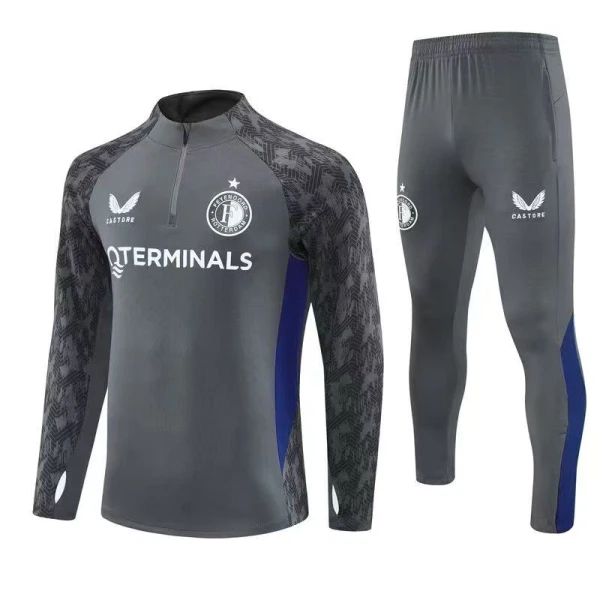 Feyenoord Rotterdam Conjunto de Moletom de Treino 25/26 Cinza