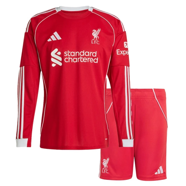 Camisolas Liverpool Criança Equipamento Principal 25/26 Manga Comprida Camisolas Liverpool Criança Equipamento Principal 25/26 Manga Comprida