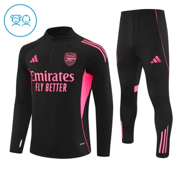 Arsenal Conjunto de Moletom de Treino Criança 25/26 Preto