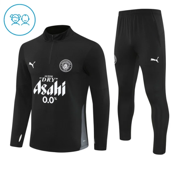 Manchester City Conjunto de Moletom de Treino Criança 25/26 Preto Manchester City Conjunto de Moletom de Treino Criança 25/26 Preto
