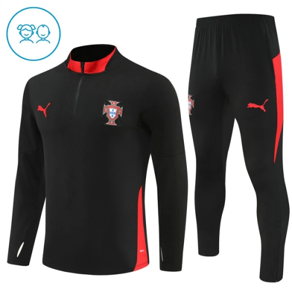 Portugal Conjunto de Moletom de Treino Criança 25/26 Preto