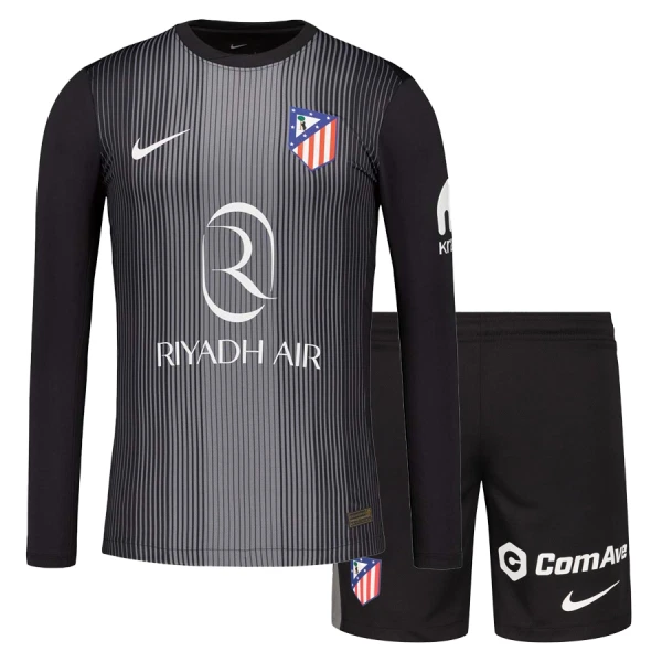 Camisolas Guarda Redes Atlético Madrid Criança 25/26 Manga Comprida Preto