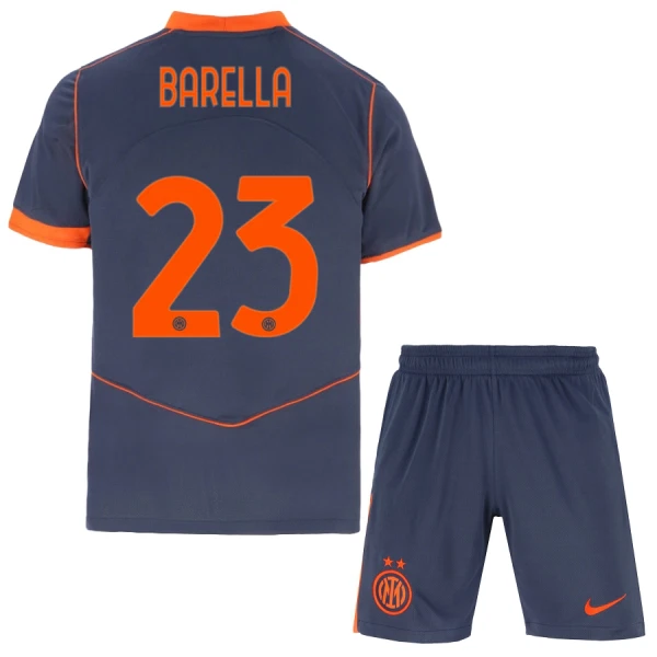 Camisolas Inter Milan Barella 23 Criança Equipamento Terceiro 25/26 Camisolas Inter Milan Barella 23 Criança Equipamento Terceiro 25/26