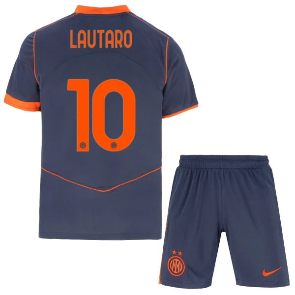 Camisolas Inter Milan Lautaro Martínez 10 Criança Equipamento Terceiro 25/26