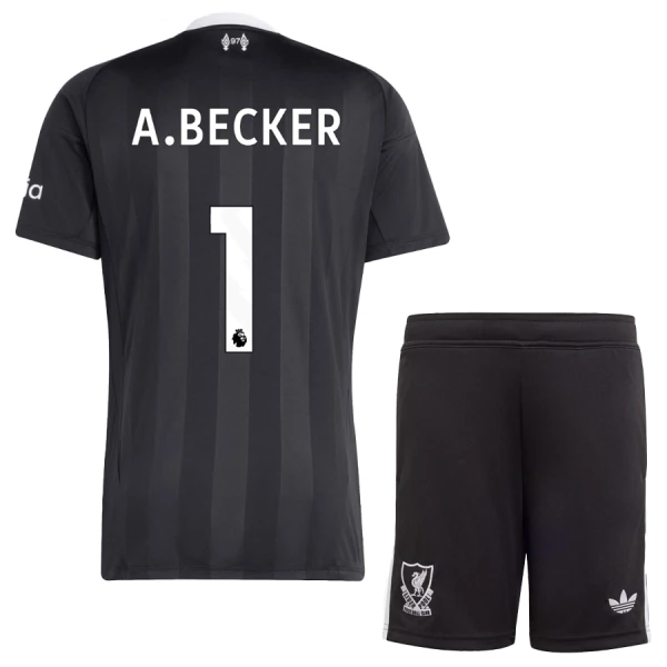 Camisolas Guarda Redes Liverpool Alisson Becker 1 Criança 25/26 Preto