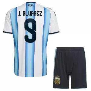 Camisolas Argentina Julián Álvarez 9 Criança Equipamento Principal Mundial 2026