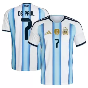 Camisolas Argentina Rodrigo de Paul 7 Equipamento Principal Mundial 2026