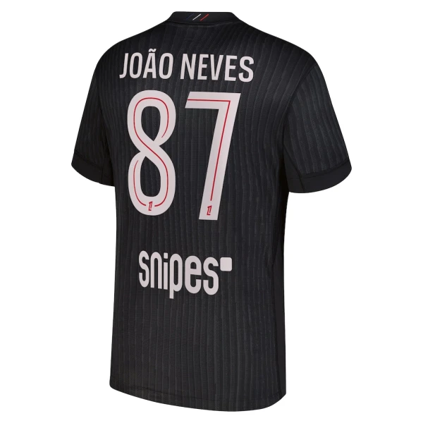 Camisolas Paris Saint-Germain Joao Neves 87 Equipamento 4ª Jordan 25/26