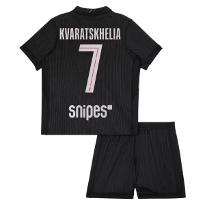 Camisolas Paris Saint-Germain Kvaratskhelia 7 Criança Equipamento 4ª Jordan 25/26