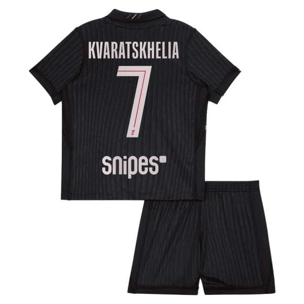 Camisolas Paris Saint-Germain Kvaratskhelia 7 Criança Equipamento 4ª Jordan 25/26