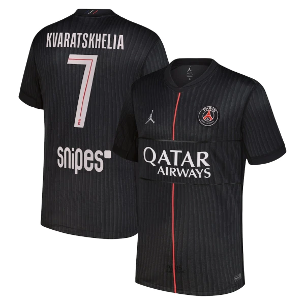 Camisolas Paris Saint-Germain Kvaratskhelia 7 Equipamento 4ª Jordan 25/26