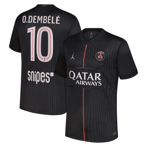 Camisolas Paris Saint-Germain Ousmane Dembélé 10 Equipamento 4ª Jordan 25/26 Camisolas Paris Saint-Germain Ousmane Dembélé 10 Equipamento 4ª Jordan 25/26