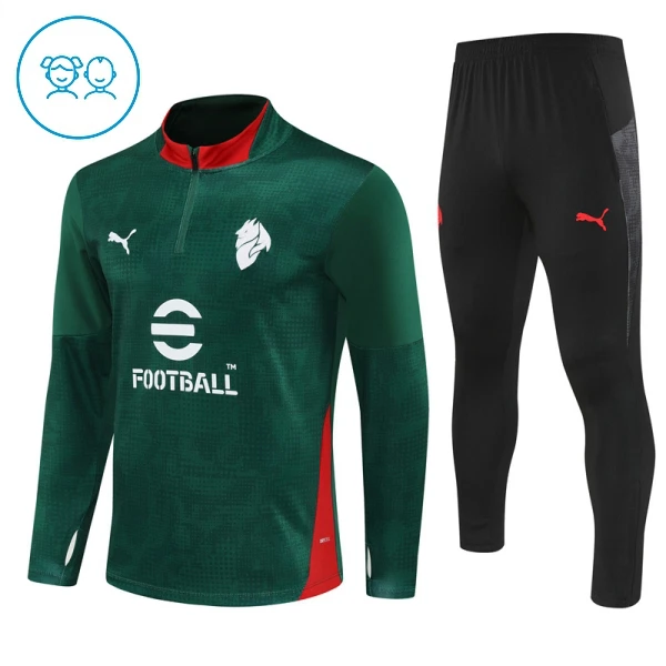 AC Milan Conjunto de Moletom de Treino Criança 25/26 Verde