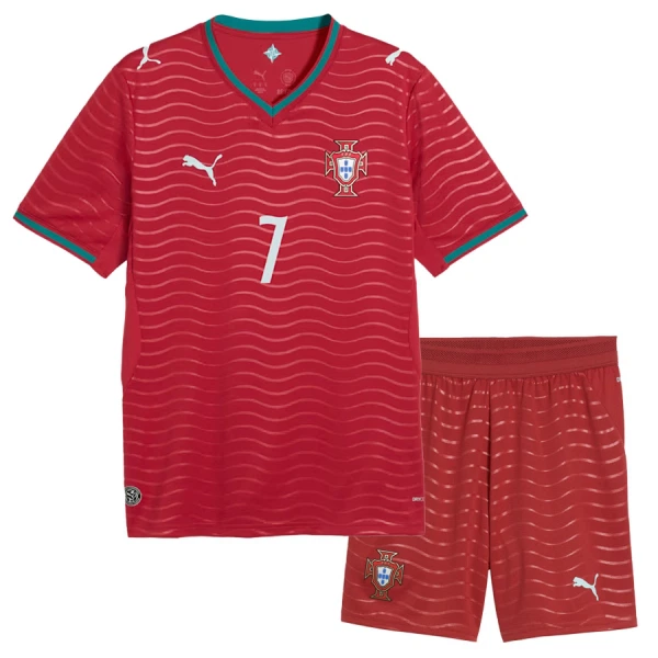 Camisolas Portugal Cristiano Ronaldo 7 Criança Equipamento Principal Mundial 2026
