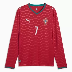 Camisolas Portugal Cristiano Ronaldo 7 Equipamento Principal Mundial 2026 Manga Comprida