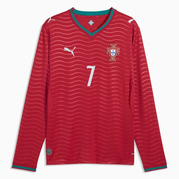 Camisolas Portugal Cristiano Ronaldo 7 Equipamento Principal Mundial 2026 Manga Comprida