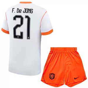 Camisolas Holanda Frenkie de Jong 21 Criança Equipamento Alternativo Mundial 2026