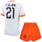 Camisolas Holanda Frenkie de Jong 21 Criança Equipamento Alternativo Mundial 2026