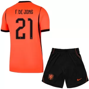 Camisolas Holanda Frenkie de Jong 21 Criança Equipamento Principal Mundial 2026