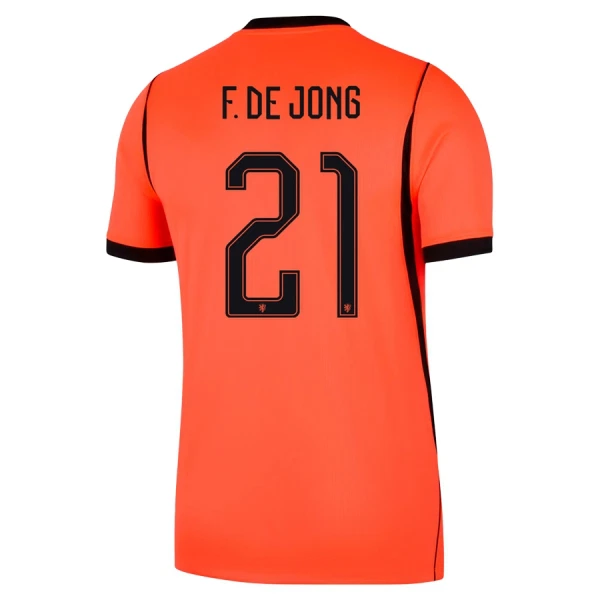 Camisolas Holanda Frenkie de Jong 21 Criança Equipamento Principal Mundial 2026