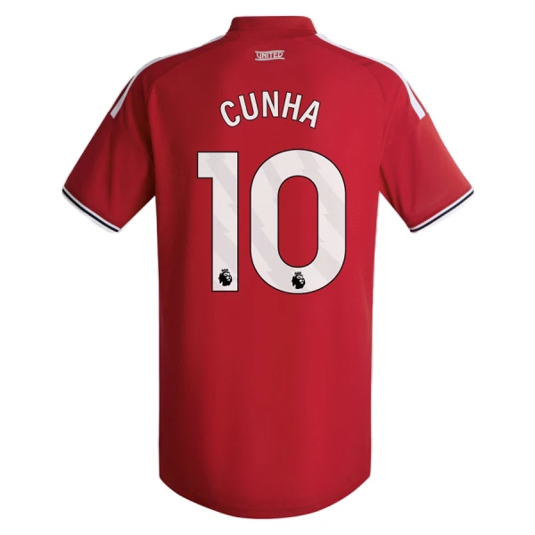 Camisolas Manchester United Cunha 10 Equipamento Principal 26/27 Camisolas Manchester United Cunha 10 Equipamento Principal 26/27