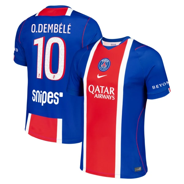Camisolas Paris Saint-Germain Ousmane Dembélé 10 Equipamento Principal 26/27 Camisolas Paris Saint-Germain Ousmane Dembélé 10 Equipamento Principal 26/27