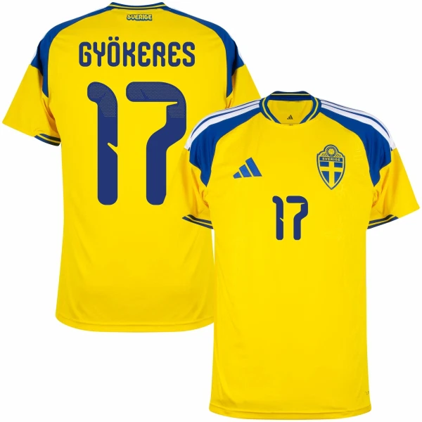 Camisolas Suécia Gyokeres 17 Equipamento Principal Mundial 2026 Camisolas Suécia Gyokeres 17 Equipamento Principal Mundial 2026