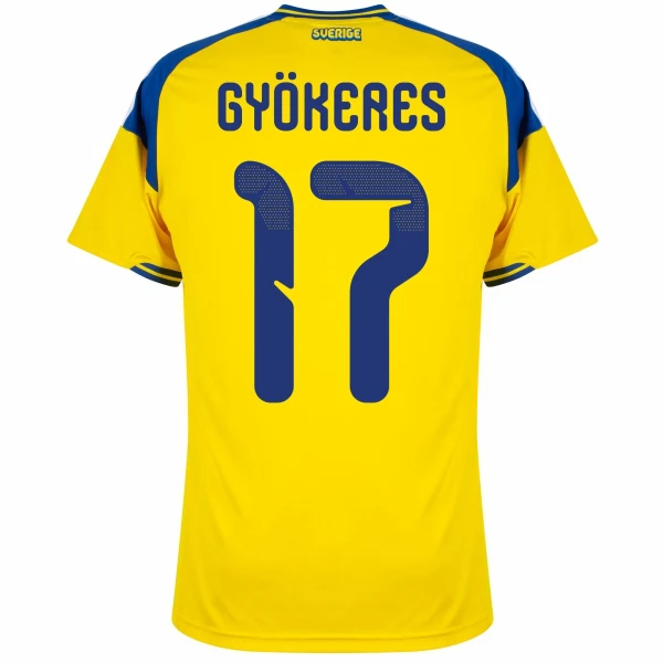 Camisolas Suécia Gyokeres 17 Equipamento Principal Mundial 2026
