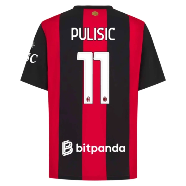 Camisolas AC Milan Christian Pulišić 11 Equipamento Principal 26/27 Camisolas AC Milan Christian Pulišić 11 Equipamento Principal 26/27