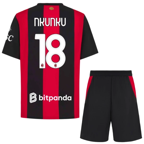 Camisolas AC Milan Christopher Nkunku 18 Criança Equipamento Principal 26/27 Camisolas AC Milan Christopher Nkunku 18 Criança Equipamento Principal 26/27