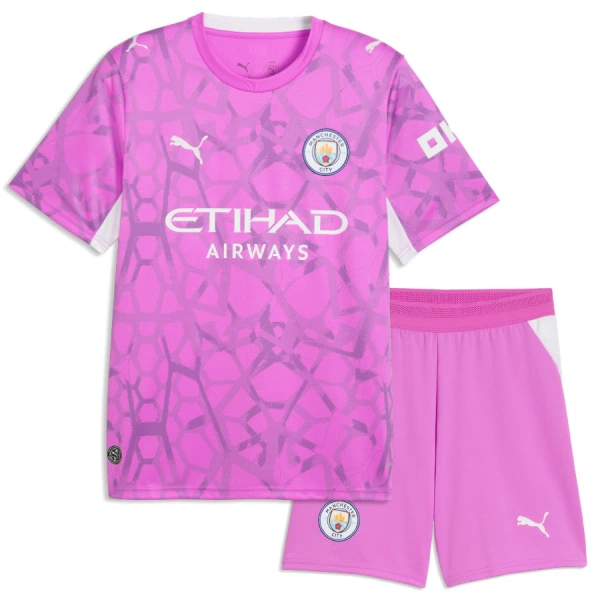 Camisolas Guarda Redes Manchester City Criança Equipamento Alternativo 26/27 Rosa