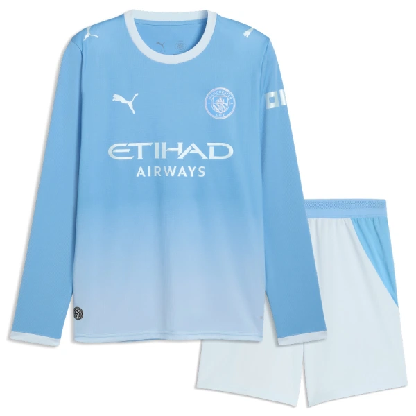 Camisolas Manchester City Criança Equipamento Principal 26/27 Manga Comprida Camisolas Manchester City Criança Equipamento Principal 26/27 Manga Comprida