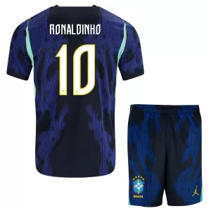 Camisolas Brasil Ronaldinho 10 Criança Equipamento Alternativo Mundial 2026 Camisolas Brasil Ronaldinho 10 Criança Equipamento Alternativo Mundial 2026