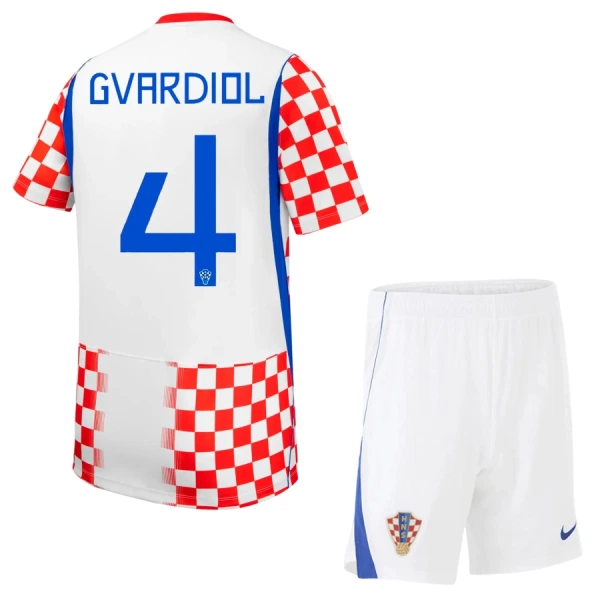 Camisolas Croácia Josko Gvardiol 4 Criança Equipamento Principal Mundial 2026 Camisolas Croácia Josko Gvardiol 4 Criança Equipamento Principal Mundial 2026